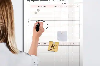 Magnetinė sauso valymo lenta atsakomybių sąrašas