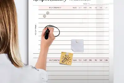 Magnetinė sauso valymo lenta atsakomybių sąrašas