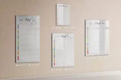 Magnetinė savaitės valgiaraščio lenta sauso valymo