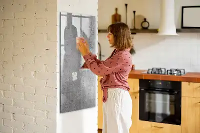 Magnetinė sauso valymo lenta šviesaus betono imitacijos