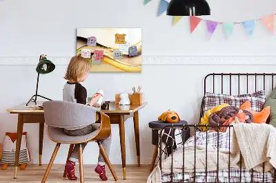 Magnetinė piešimo lenta su bangų abstrakcijos motyvu