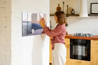 Magnetinė rašymo lenta gražaus kraštovaizdžio motyvas