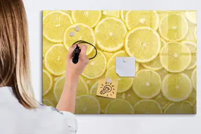 Magnetinė piešimo lenta su citrinų griežinėlių piešiniu