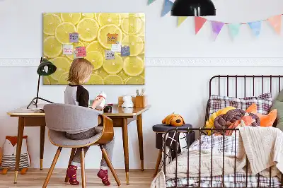 Magnetinė piešimo lenta su citrinų griežinėlių piešiniu