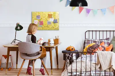 Magnetinė piešimo lenta su citrinų griežinėlių piešiniu