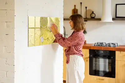 Magnetinė piešimo lenta su citrinų griežinėlių piešiniu