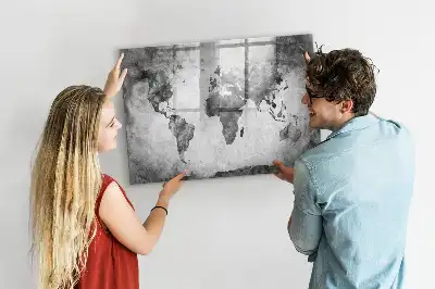 Magnetinė rašymo lenta pasaulio žemėlapis