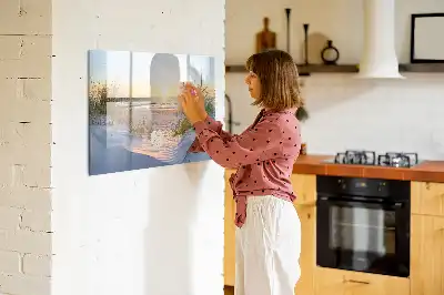 Magnetinė rašymo lenta saulėlydis paplūdimyje