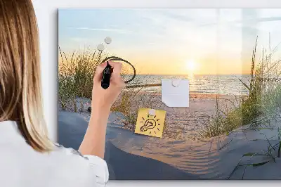 Magnetinė rašymo lenta saulėlydis paplūdimyje