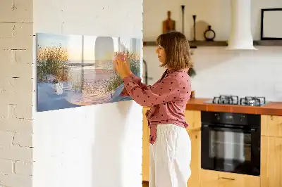 Magnetinė rašymo lenta saulėlydis paplūdimyje