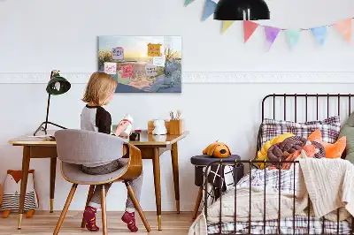 Magnetinė rašymo lenta saulėlydis paplūdimyje