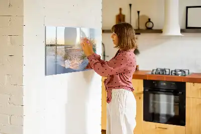 Magnetinė rašymo lenta saulėlydis paplūdimyje