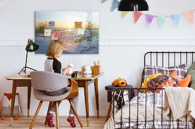 Magnetinė rašymo lenta saulėlydis paplūdimyje