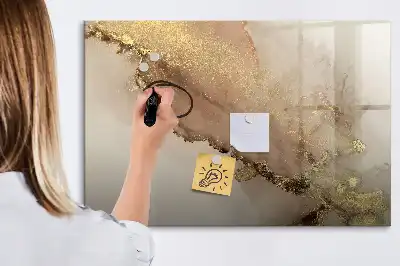 Magnetinė piešimo lenta auksinio marmuro dizaino