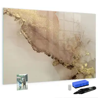 Magnetinė piešimo lenta auksinio marmuro dizaino