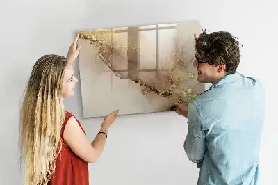 Magnetinė piešimo lenta auksinio marmuro dizaino