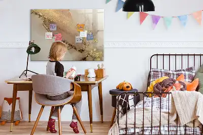Magnetinė piešimo lenta auksinio marmuro dizaino