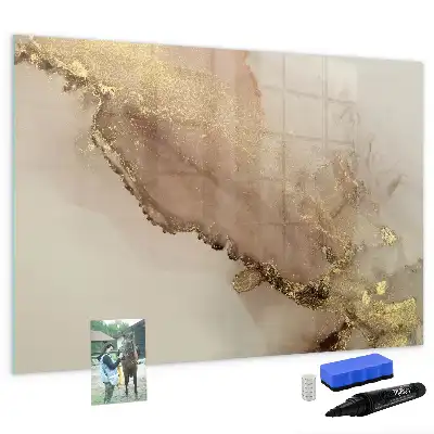 Magnetinė piešimo lenta auksinio marmuro dizaino