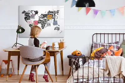 Magnetinė piešimo lenta pasaulio žemėlapis