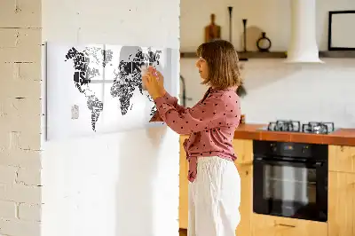 Magnetinė piešimo lenta pasaulio žemėlapis