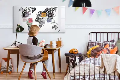 Magnetinė piešimo lenta pasaulio žemėlapis