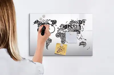 Magnetinė piešimo lenta pasaulio žemėlapis