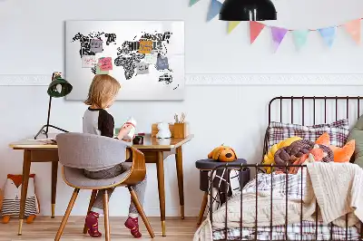 Magnetinė piešimo lenta pasaulio žemėlapis