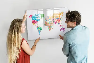 Magnetinė rašymo lenta spalvingi šalių pavadinimai