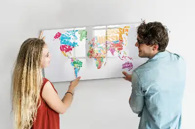 Magnetinė rašymo lenta spalvingi šalių pavadinimai