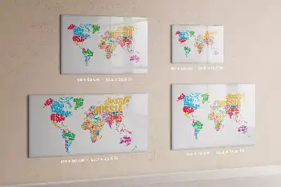 Magnetinė rašymo lenta spalvingi šalių pavadinimai