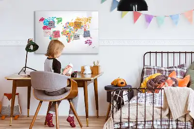 Magnetinė rašymo lenta spalvingi šalių pavadinimai
