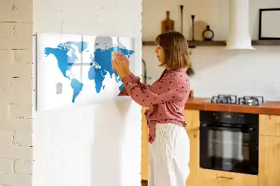 Magnetinė rašymo lenta pasaulio žemėlapio dizaino