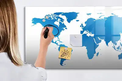 Magnetinė rašymo lenta pasaulio žemėlapio dizaino