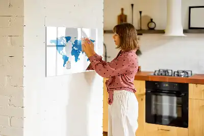 Magnetinė rašymo lenta pasaulio žemėlapio dizaino