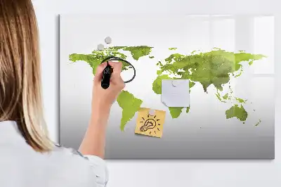 Magnetinė piešimo lenta akvarelinio pasaulio žemėlapio dizaino