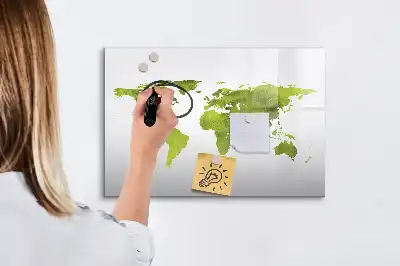 Magnetinė piešimo lenta akvarelinio pasaulio žemėlapio dizaino