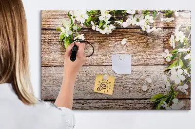 Magnetinė piešimo lenta su gėlėmis ant medžio