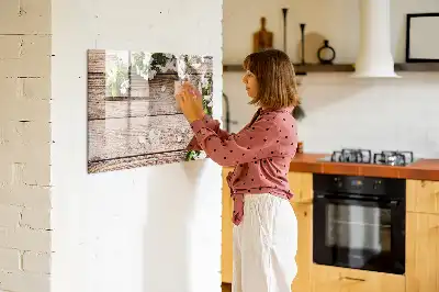 Magnetinė piešimo lenta su gėlėmis ant medžio