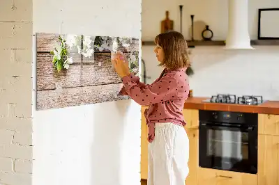 Magnetinė piešimo lenta su gėlėmis ant medžio
