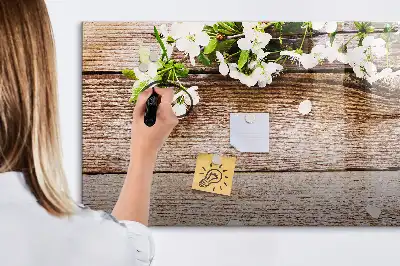 Magnetinė piešimo lenta su gėlėmis ant medžio