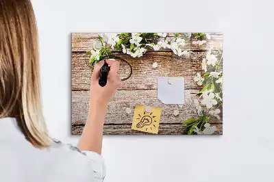 Magnetinė piešimo lenta su gėlėmis ant medžio
