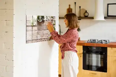 Magnetinė piešimo lenta su gėlėmis ant medžio