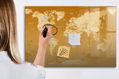Magnetinė piešimo lenta pasaulio žemėlapis