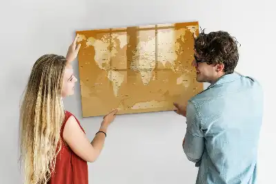 Magnetinė piešimo lenta pasaulio žemėlapis