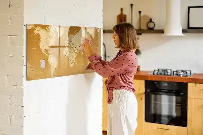 Magnetinė piešimo lenta pasaulio žemėlapis