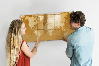 Magnetinė piešimo lenta pasaulio žemėlapis
