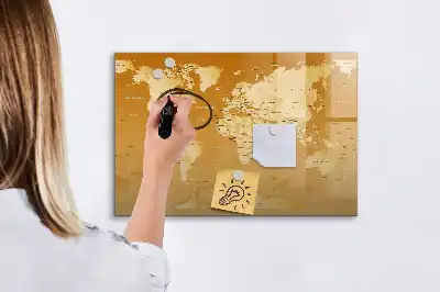 Magnetinė piešimo lenta pasaulio žemėlapis