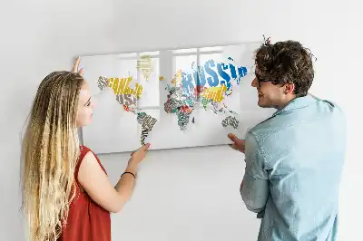 Magnetinė rašymo lenta su tekstiniu pasaulio žemėlapiu