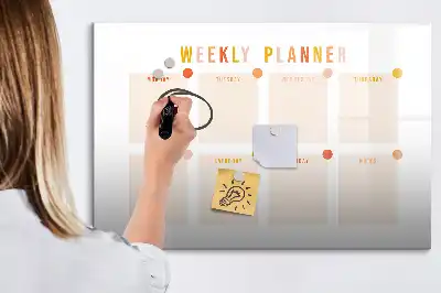 Magnetinė piešimo lenta savaitės planuoklis