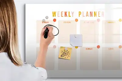 Magnetinė piešimo lenta savaitės planuoklis